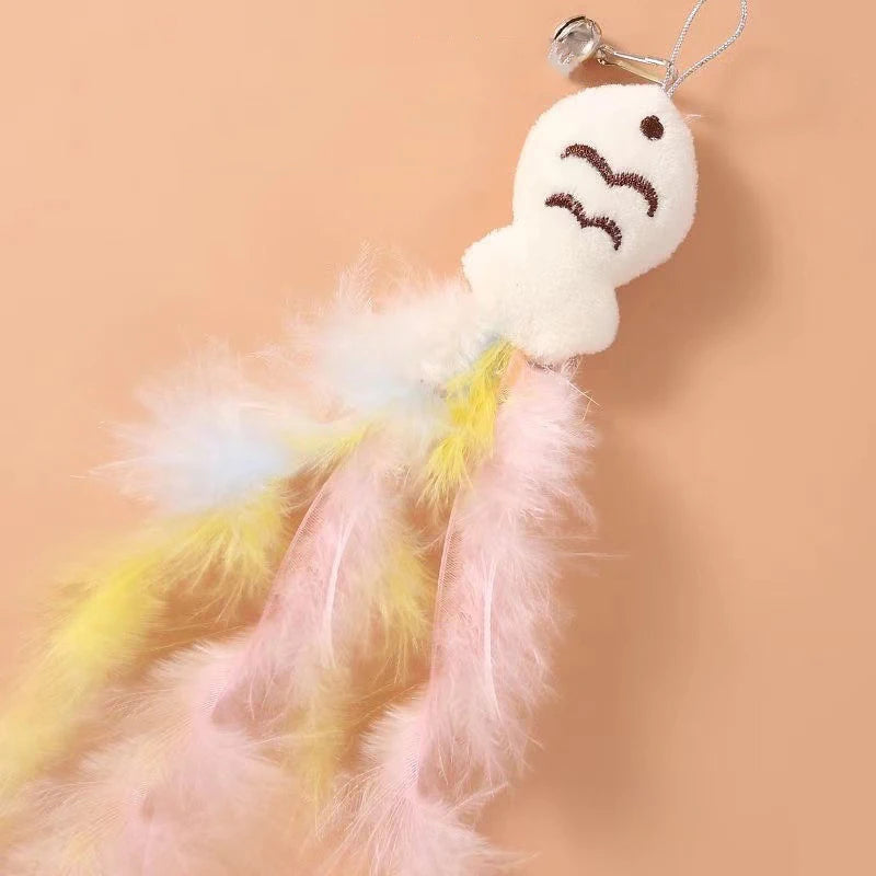 Cat Toys interactive Sucker Feather with Bell Cat Stick Toy for Kitten Playing Teaser Wand Toy Cat Supplies