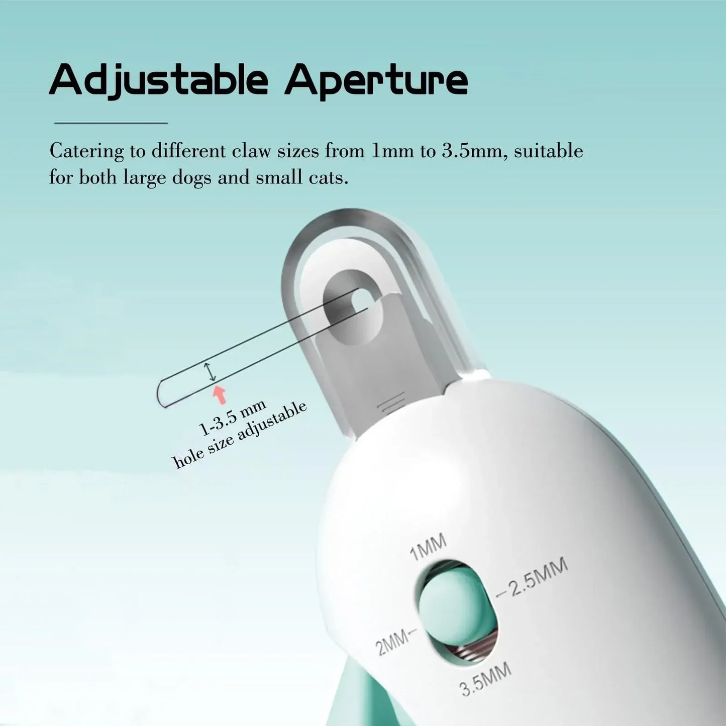Professional Pet Nail Clippers with Adjustable Hole, Avoid Over-Cutting