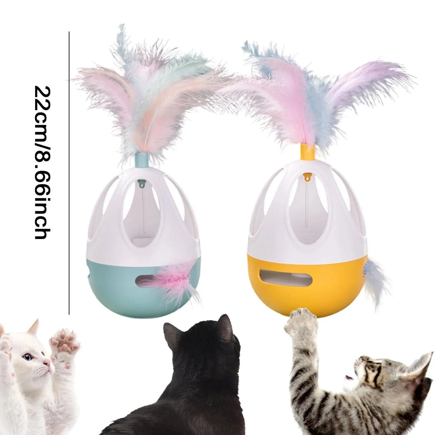 Interactive Cat Feather Toys, Catnip