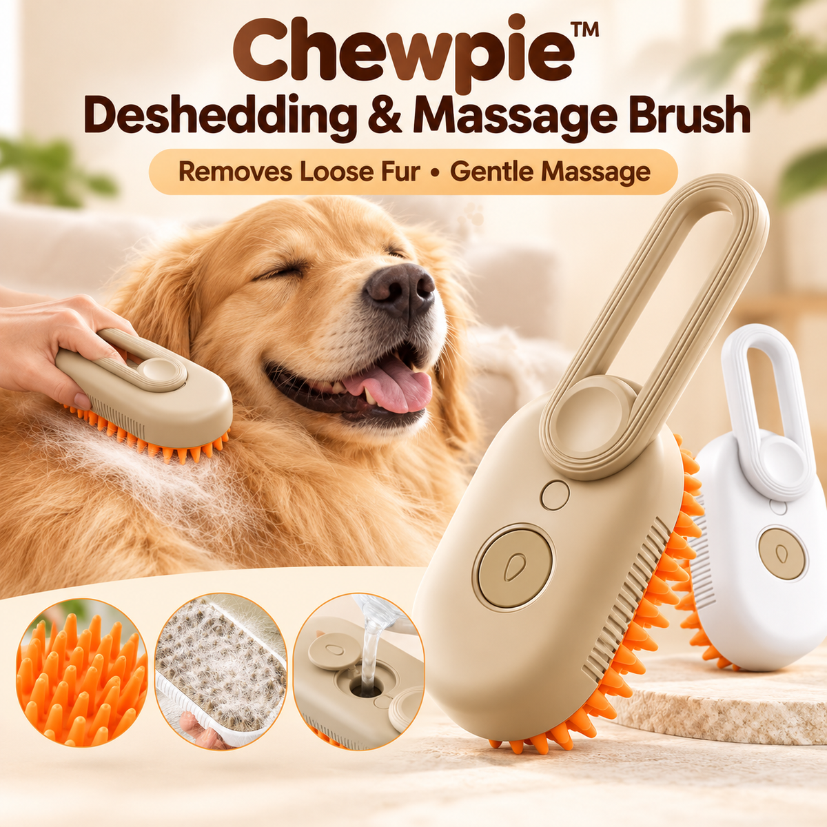 Chewpie™ Deshedding & Massage Brush