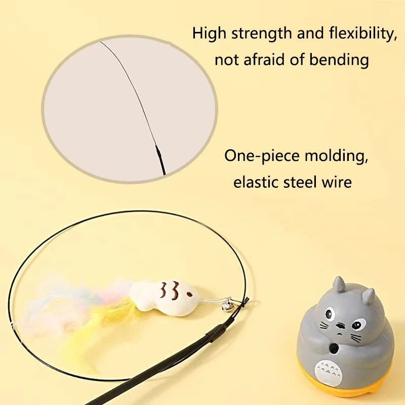 Cat Toys interactive Sucker Feather with Bell Cat Stick Toy for Kitten Playing Teaser Wand Toy Cat Supplies