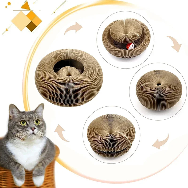 Foldable Cat Scratching Board with Ball Track