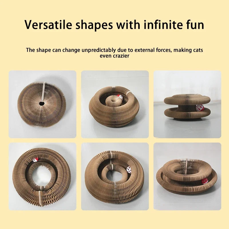 Foldable Cat Scratching Board with Ball Track