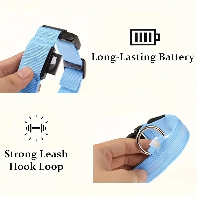 Collar Rechargeable glowing LED dog collar for safety night walks