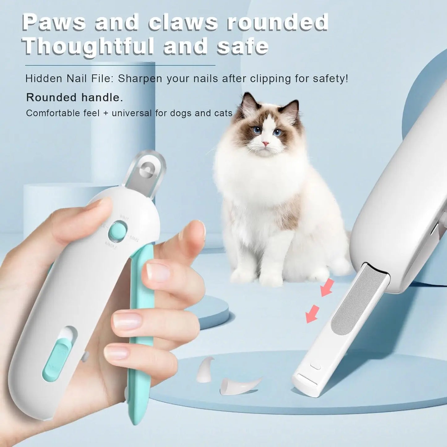 Professional Pet Nail Clippers with Adjustable Hole, Avoid Over-Cutting