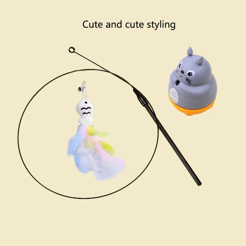 Cat Toys interactive Sucker Feather with Bell Cat Stick Toy for Kitten Playing Teaser Wand Toy Cat Supplies