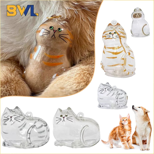 Pet Hair Keepsake Box Memorial Bottle for Cat Fur Storage