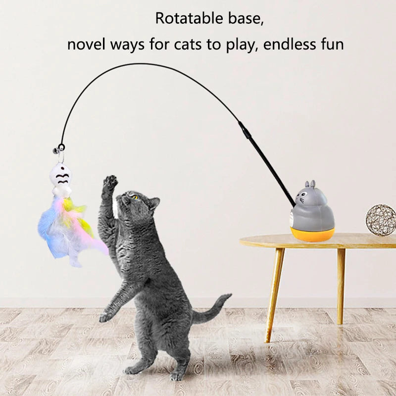 Cat Toys interactive Sucker Feather with Bell Cat Stick Toy for Kitten Playing Teaser Wand Toy Cat Supplies