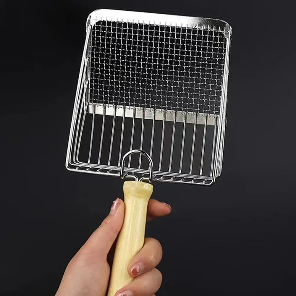 Cat Litter Shovel Stainless Steel Wooden Handle Easy To Rust Washable Kitten Litter Scoop Cats Toilet Cleaning Shovel Tool