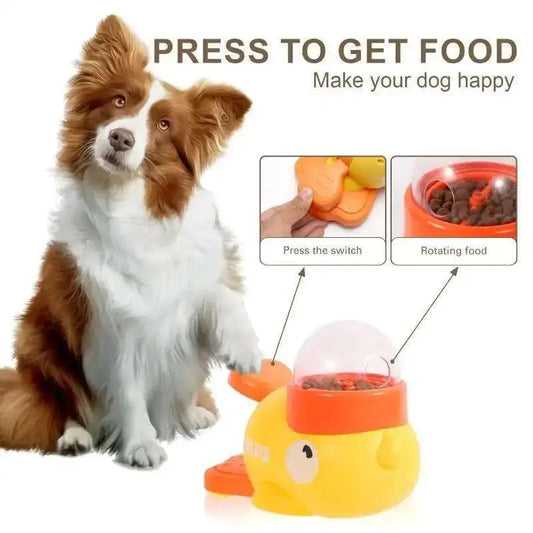 2 in 1 Cat Interactive Toys Automatic Dog Puzzle Feeder Food Treat Dispenser Duck Design Anti-slip Pet Feeder for Dog Training