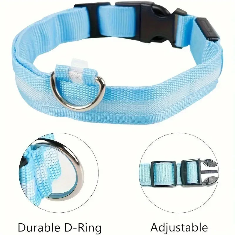 Collar Rechargeable glowing LED dog collar for safety night walks