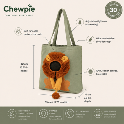 Lion Shaped Cat Shoulder Bag - Chewpie