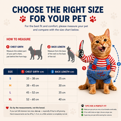 Scary Doll Pet Costume - Chewpie