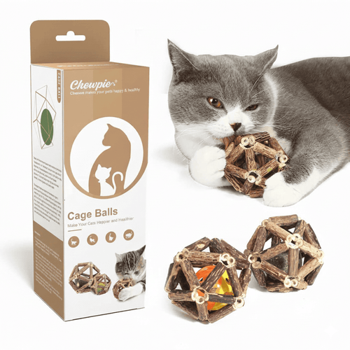 Calming Cat Chew Trio – 3pcs Bell & Mint Set